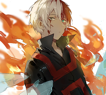 Boku no Hero Academia, anime, Shouto Todoroki, art HD wallpaper