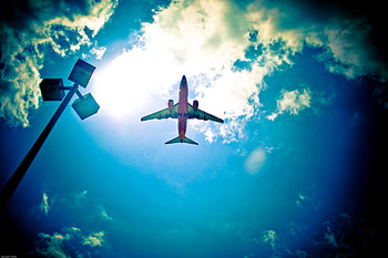 Sky, Clouds, Shine, Light, Miscellanea, Miscellaneous, Flight, Plane, Airplane HD wallpaper
