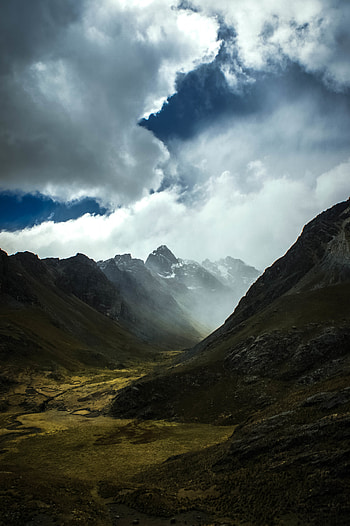 Nature, Mountains, Clouds, Rocks, Fog, Slope HD phone wallpaper