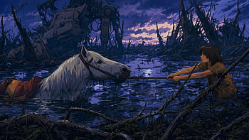Neverending Story — Swamp of Sadness | Atreyu & Artax — Neverending Story, The Neverending Story, Movie, Horse, Anime HD wallpaper