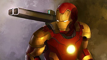 Iron Man With Weapon, iron-man, superheroes, artwork, digital-art, deviantart HD wallpaper