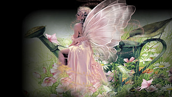Spring Fairy, floral, artistic, butterflies, creative, daring, bold, female, stunning, pastel, wings, breathtaking, bird, soft, gorgeous, girl, feminine, beautiful, woman, fairy, fantasy, pretty, fairy wings, flowers, women, lovely HD wallpaper