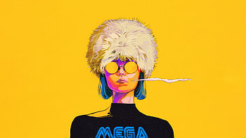 Mega Chic Abstract Girl Shines On Yellow, yellow, artist, artwork, digital-art HD wallpaper