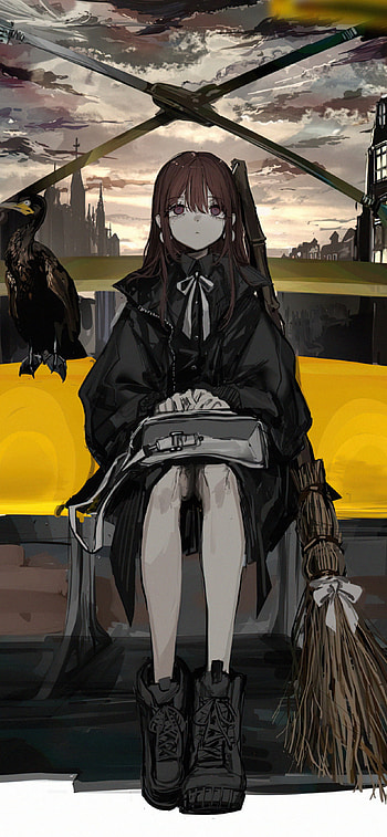 Gothic Anime, Gothic anime girl, Dark background, Gothic aesthetic HD phone wallpaper