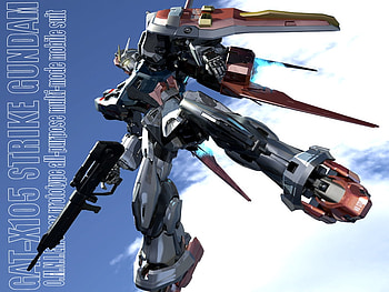 Aile Strike Gundam, strike, mecha, gundam, sky, beam rifle HD wallpaper