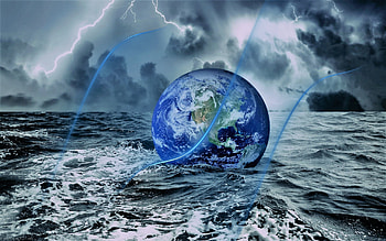 Fallen on Earth, sea, Earth, abstract, storm, ocean HD wallpaper