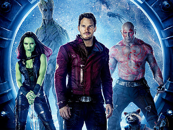Guardians of the Galaxy, Drax The Destroyer, Gamora, Zoe Saldana, Peter Quill, Star Lord, Chris Pratt, Groot, movie, Guardians of the Galaxy HD wallpaper