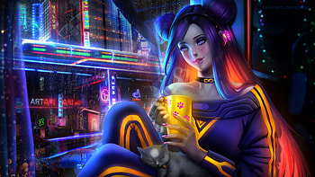 Cozy Nights Coffee , artist, artwork, digital-art, coffee, deviantart HD wallpaper