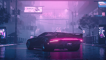 Quadra Turbo, Neon-lit Cyberpunk 2077, , Immersive gameplay HD wallpaper