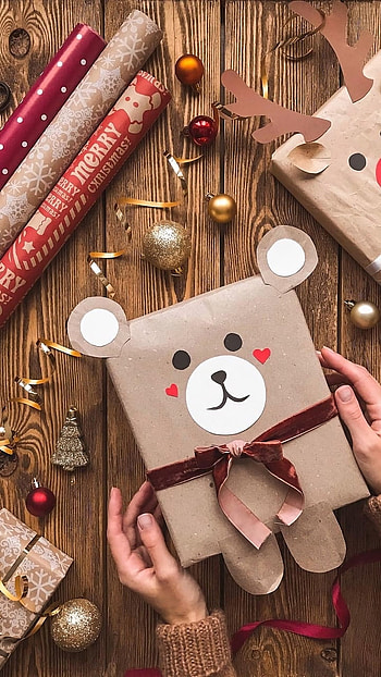 Cute Christmas, Cute Teddy HD phone wallpaper