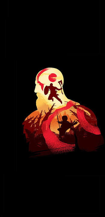 God of War: Ragnarok, Minimalist design, Kratos masterpiece, Samsung Galaxy HD phone wallpaper