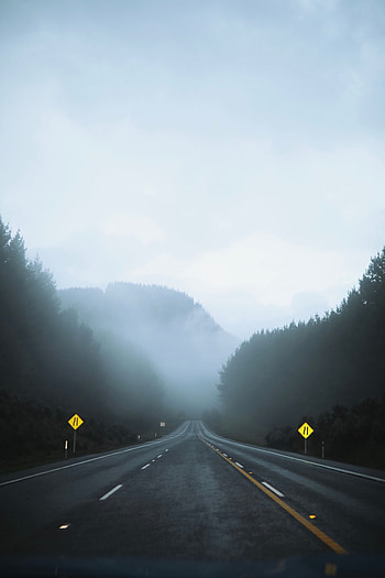 Nature, Road, Fog, Movement, Traffic, Asphalt HD phone wallpaper