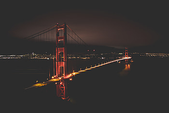 Golden Gate Bridge At Night Time, golden-gate-bridge, bridge, san-francisco, world HD wallpaper