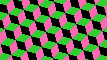 green pink black 3d cubes lime green hot pink HD wallpaper