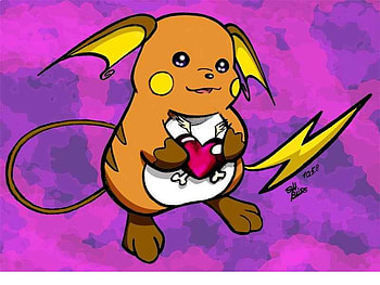Dear old raichu, electric, heart, raichu, pokemon HD wallpaper