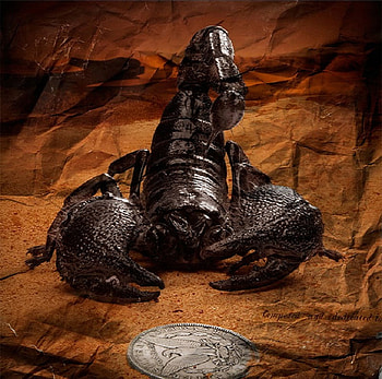 Black Scorpion, bribe, black, malefactor, brown, fear, coins, sinner HD wallpaper