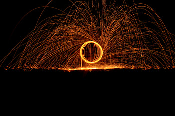 Night, Dark, Sparks, Ball, zelight HD wallpaper