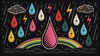 Vibrant Raindrops: A Stunning Ultra, raindrops, rain, rainbow, lightning, cloud HD wallpaper