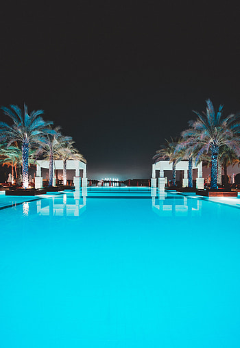 Water, Palms, Miscellanea, Miscellaneous, Relaxation, Rest, Pool, Suite, Lux HD phone wallpaper