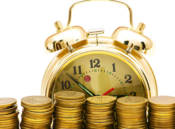 Money, Miscellanea, Miscellaneous, It's Time, Time, White Background, Coins HD wallpaper
