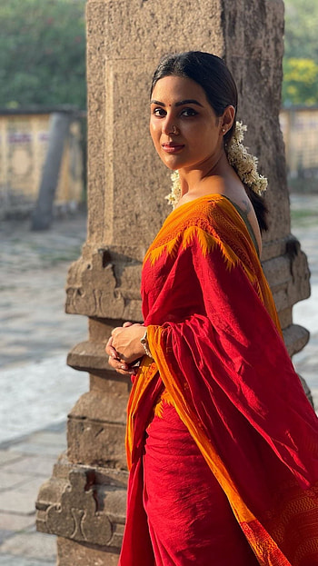 Samyukta menon, chidambaram, saree beauty HD phone wallpaper