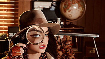 Model, eyes, face, girl, sherlock, hat, woman HD wallpaper