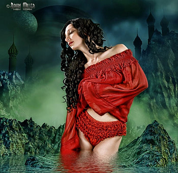 .. ANOTHER WORLD, green, red, world, stuck, alien, beauty, another HD wallpaper