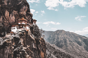 Mountains, Architecture, Building, Miscellanea, Miscellaneous, Pagoda, Temple HD wallpaper