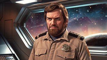 Grumpy Commander in Ultra, Grumpy, space, Science Fiction, beard HD wallpaper