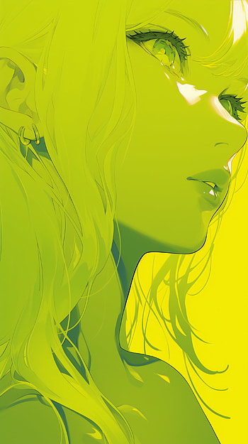 Neon Glow Anime Beauty, Anime, anime girl, green anime, portrait, Digital Art HD phone wallpaper