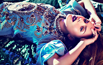 Scarlett Johansson, blue, purple, pink, girl, actress, woman HD wallpaper