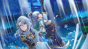 Kamisato Ayaka Kamisato Ayato Genshin Impact HD wallpaper