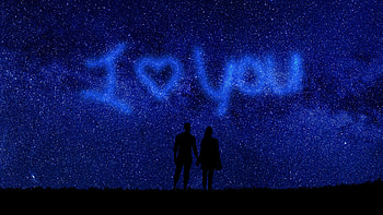 I love You Couple Romantic Night HD wallpaper