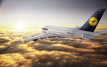 Lufthansa, Airbus A380 841, Aviation marvel, Aerial innovation HD wallpaper