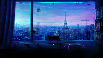 Anime City Night, Chill Anime City Aesthetic HD wallpaper