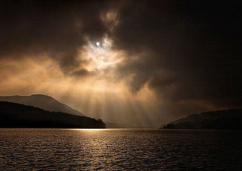 Sun Rays, rays, , clouds, beautiful, sun, lake HD wallpaper