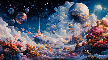 Dreamcore Fantasy: A Stunning Ultra, dreamcore, fantasy, space, cloud, planet, space fantasy HD wallpaper