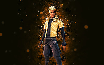 Chic Commodore, , yellow neon lights, Fortnite Battle Royale, Fortnite characters, Chic Commodore Skin, Fortnite, Chic Commodore Fortnite HD wallpaper