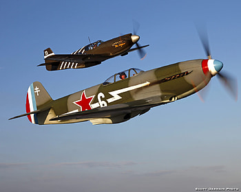 Yakovlev Yak-3 and P-51 Mustang, usaf, russian, p51, russia, mustang, ww2, war, north, soviet, yakovlev, yak3, fighter, america HD wallpaper