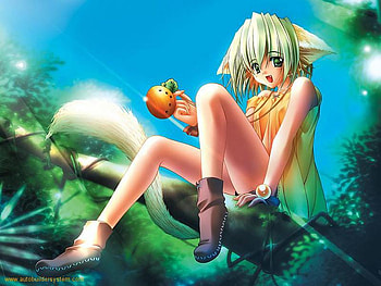 Playful Kitty, girls, anime HD wallpaper