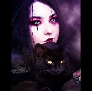 Sisters, abstract, 3d, art, hot, cat, girl, woman, witch HD wallpaper