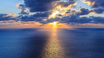 Preview ocean, sea, horizon, clouds HD wallpaper