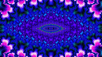 Trippy Psychedelic Fractal, trippy, psychedelic, aesthetic, blue, Abstract, fractal, abstract blue HD wallpaper
