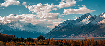 Mountains Landscape, mountains, landscape, nature, trees, clouds HD wallpaper