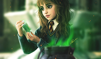 Hermione Granger, harry-potter, emma-watson, movies, artist, artwork, digital-art, artstation HD wallpaper