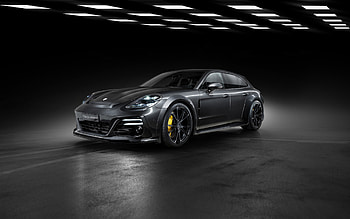 Ultra Panamera Turbo S, TECHART, 2022, Porsche Panamera GrandGT, front view, exterior, gray Panamera, Panamera tuning, German sports cars, Porsche HD wallpaper