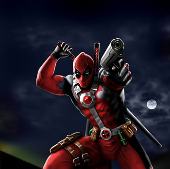 Deadpool, red, superhero, artwork HD wallpaper