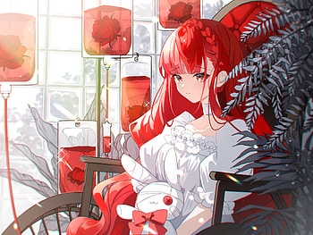 Anime Girl : Serene Red-Haired Beauty in Soft Light, Anime, girl, anime girl HD wallpaper
