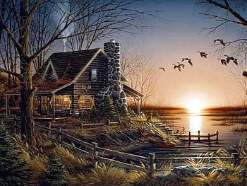 The Calling, dog, boat, woods, house, fall, peaceful, flying, wild, lake, ducks, fence, wilderness, dock, sunset HD wallpaper