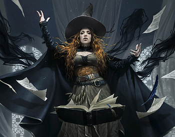 Tasha the witch queen, witch, halloween, martina fackova, black, art, tasha, fantasy, hat HD wallpaper